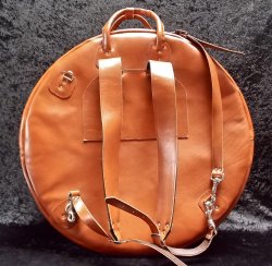 Housse luxe tout cuir pour cymbales de batterie sac � dos
